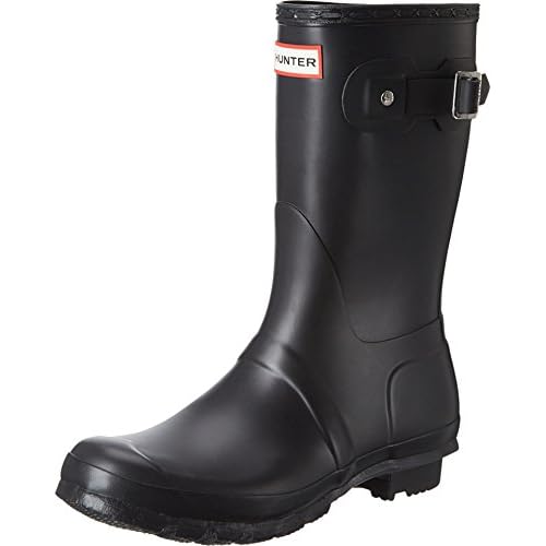 HUNTER Women's Original Short Rain Boot,Black Matte,8 B(M) US
