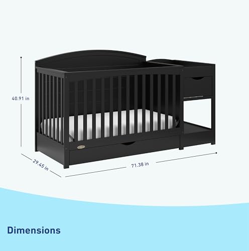 image for Storkcraft Graco Bellwood 5-in-1 Convertible Crib & Changer with Drawe