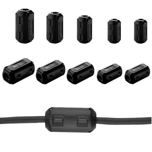 【ホワイトノイズフィルター】USBケーブルに効果的！干渉源近くに設置で電磁干渉を抑制！繰り返し使用可能！フェライトコア ノイズフィルター usb ノイズフィルター ノイズフィルター 電源 フェライトコア ヒンジ付き 10個