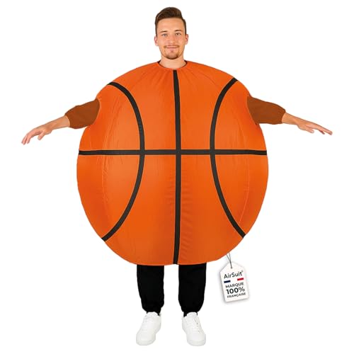AirSuit® Déguisement Gonflable Ballon de Basket pour Adulte | Costume Basketball 110 x 130 x 106 cm | 100% Polyester | Léger et Résistant | Système de Gonflage Inclus | OriginalCorner®
