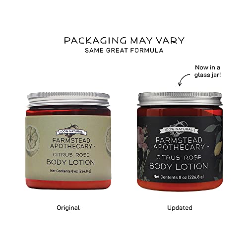 Farmstead Apothecary 100% Natural Body Lotion With Organic Safflower Oil, Organic Sunflower Oil & Organic Vitamin E Oil, 8 Oz (Citrus Rose) #TOP1