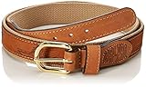 Zep-Pro Men's Tan Leather Embroidered Dolphin Belt