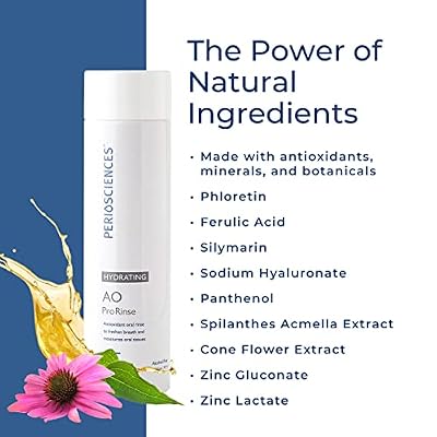 PerioSciences AO ProRinse Hydrating Oral Rinse with Antioxidants Moisturizing Mouth Rinse for Gum Health & Oral Care Fluoride-Free Mouthwash for Dry Mouth Sensations (10 Fl Oz / 300ml)