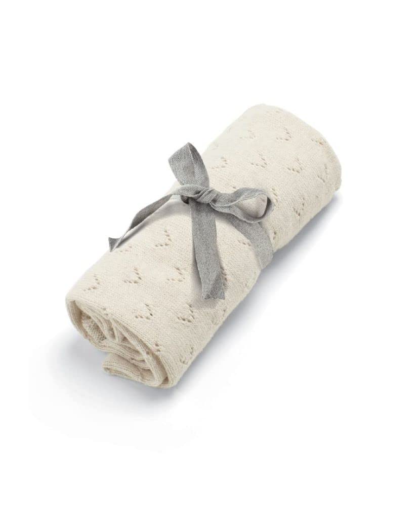 Mamas & Papas Nursery Small Knitted Blanket - Oatmeal Pointelle (90x70cm), 7883EM201, Full