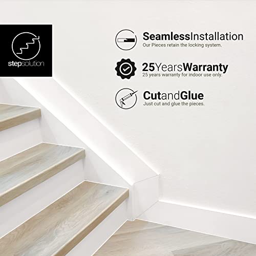 Step Solution Stair Treads And Filler Combo Kit - Vinyl Planks On Stairs - Match Home Depot Vinyl Floor Colors - Seamless Bullnose - 42" Length - Dusk Cherry Tread (2 Pack) #TOP3