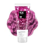 IGK Color Depositing Mask PINK 2000 - Bright Fuschia | Conditioning + Hydrate + Shine | Vegan + Cruelty Free | 6 Oz