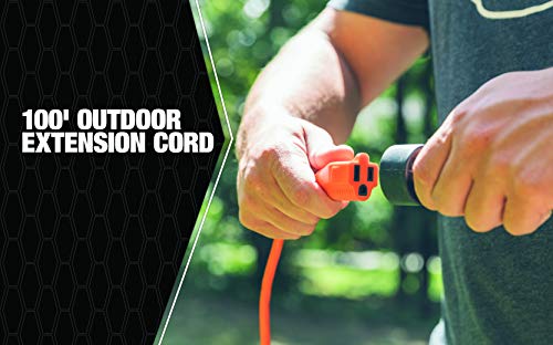 Woods 23098803 02309 16/3 Vinyl Outdoor Heavy Duty Extension Cord, Waterproof Flexible Vinyl Jacket, 16 Gauge, 3- Pronged, 100-Feet, Orange #TOP1