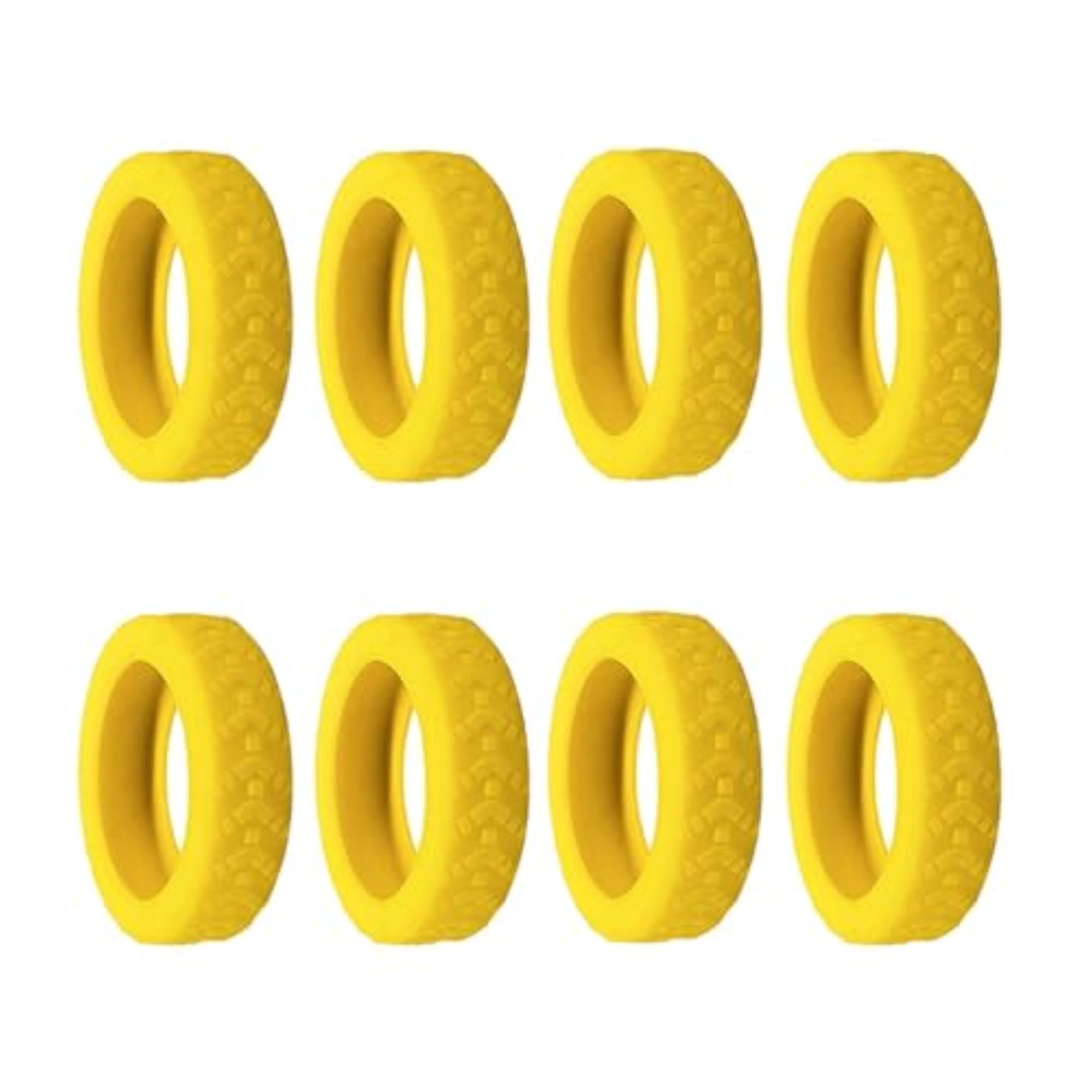 Silicone Luggage Wheel Covers Scratch Guard, 8 Pack, Yellow