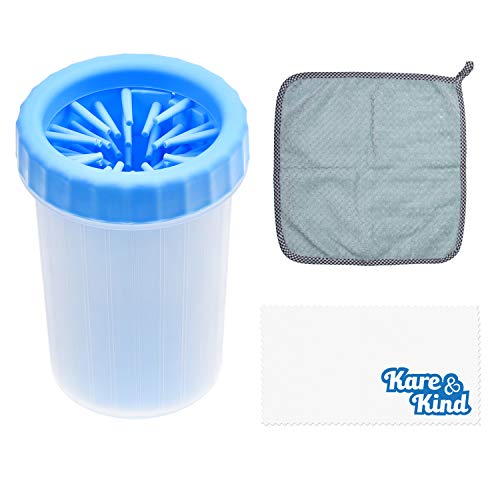 Kare & Kind Dog Paw Cleaner - Portable Washer Pet Cleaning Brush for Bathing and Grooming - Removes, Dirt, Mud, Debris - Soft Silicone Bristles Gentle for Pets - Also Includes Microfiber Cloth - Image 3