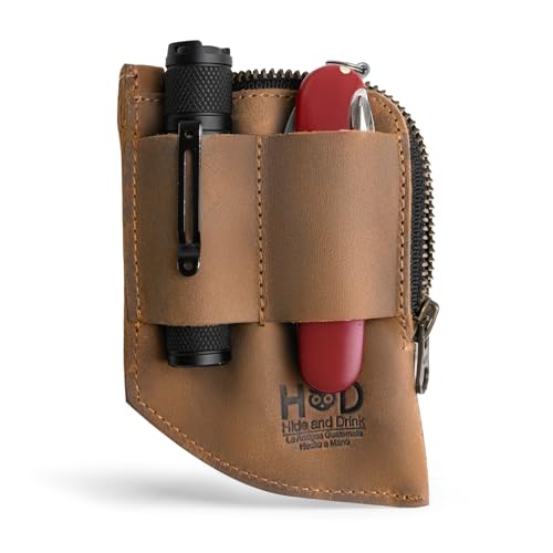 Hide & Drink, EDC Pocket Wallet, Curved Cash Organizer, Slim Front Card Holder, Money Clip, Full Grain Leather, Handmade Travel Accessories, Single Malt Mahogany, Classic