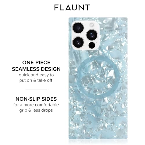 Flaunt Official Square Protective Case - Compatible with iPhone 16 Pro - Compatible with MagSafe & Wireless Charging - Drop-Tested & Shockproof - (ICY Blue Pearl) by Flaunt - Image 8
