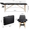 Yaheetech Massage Table Portable Lash Beds Spa Bed Massage Couch Foldable Spa Tables Adjustable 2 Fold with Non-Woven Bag 24 inch, Black