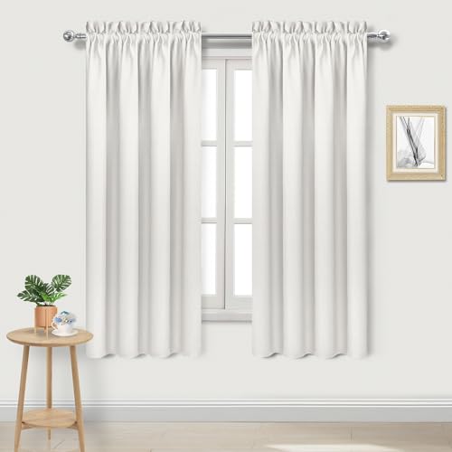 DWCN Blackout Curtains for Bedroom Living Room 38 x 63 Inch Long Ivory