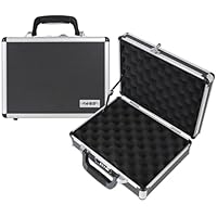 HMF 14401-02 Alu Waffenkoffer für Pistolen mit Zahlenschloss | 31 x 26 x 11 cm | Schwarz