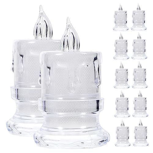 Bougies LED Mikinona lot de 12 sans flamme plastique pour centre de table et décoration
