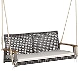 # Assemblage Facile # Les instructions faciles à comprendre et les accessoires complets rendent l'installation sans tracas. Veuillez vous assurer que l'endroit de suspension est suffisamment solide. Dimension totale : 131 x 68 x 54 cm (L x l x H), dimension du coussin de siège : 120 x 53 x 5 cm (L x l x Épaisseur), longueur de chaque corde de suspension : 3 m.