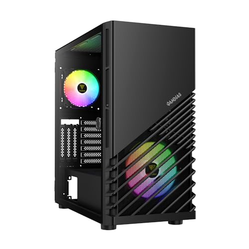 GAMDIAS アーガス M4 エアフロー 和らげ ガラス ミッドタワー ATX ケース - 高気流 - ケーブル マネジメント システム - 広々としている インテリア - 120 と 140mm ファン 1つ 各 付属 - 黒い