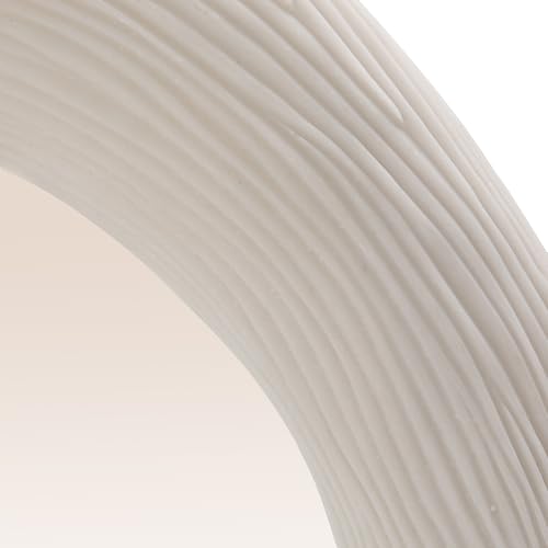 Bloomingville Resin Organic Shaped Wall Mirror with Debossed Lines in Volcano Finish, White by Bloomingville - Used condition - Image 5