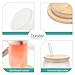 YOUKE OLA 20 Pack Sublimation Blank Beer Glass Cup Can Shaped Frosted with Bamboo Lids Borosilicate Glasses Tumbler Mason Jar Cups Mug with Glass Straw for Beer, Juice, Soda, Iced Coffee, Drinks 16oz