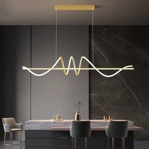 Lustre suspension LED spirale en aluminium pour un salon contemporain chic
