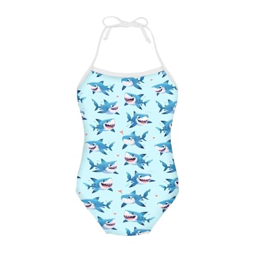 Image of One Piece Swimsuit for Girls Beach Bathing Suit Halter Straps Sports Swimwear for 1-10 Year Toddler Kids