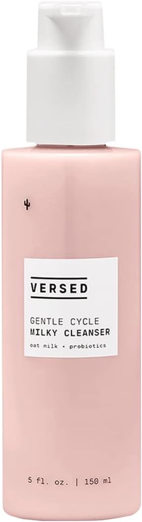 Versed Gentle Cycle Hydrating Milky Cleanser - Lightweight Daily Facial Wash Removes Makeup for Moisturized Skin - Oat Milk and Marula Oil Nourish Dry, Sensitive Skin - Vegan (5 fl oz)