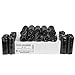 Aluf Plastics 7-8 Gallon Black Trash Bags (1000 Count) - 24" x 24" - Star Seal 8 Micron Equivalent High Density Value Garbage Bags Can Liners for Bathroom, Office, Industrial, Commercial, Recycling
