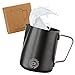 BRAVE ELEPHANT® Personalisiertes Milchkännchen Edelstahl [Black Mat] | Rostfreie Milchkanne Edelstahl für Latte Art | Barista Milchkännchen Teflon beschichtet schwarz | Milchschaumkännchen (600ml)