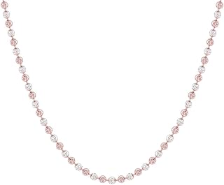 TOUCH925 Elegant Rose Gold and Silver Beaded Ladies Chain with Dual Tone Polished Spheres | Stylish Lightweight Jewellery ... Price In India