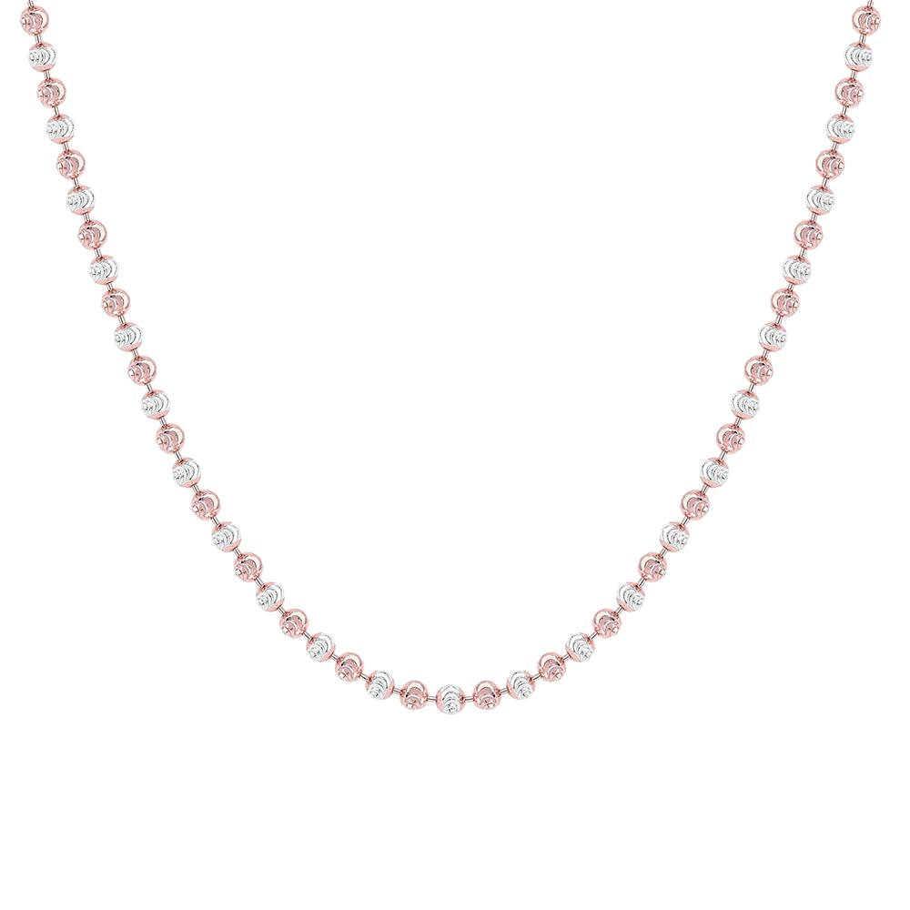 TOUCH925 Elegant Rose Gold and Silver Beaded Ladies Chain with Dual Tone Polished Spheres | Stylish Lightweight Jewellery ... - Review, Price and Buying Guide