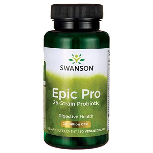 Swanson Epic-Pro 25-Strain Probiotic 30 Billion Cfu Digestive Health Immune System Support Prebiotic Nutraflora Fos 30 Drcaps Veggie Capsules (Caps) #TOP2