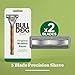 BULLDOG SKINCARE - Original Bamboo Razor Smooth Glide Razor Handle + 2 Blade Refills