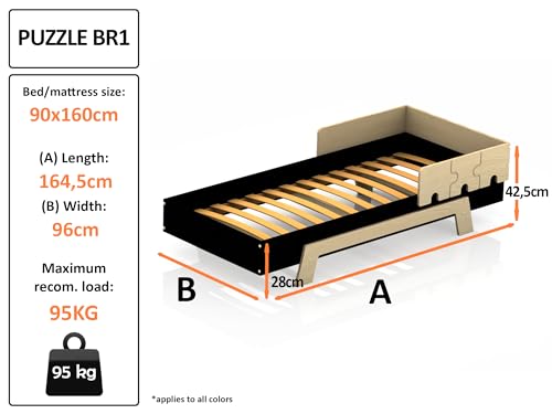 SMARTWOOD Letto bambini PUZZLE BR1, letto