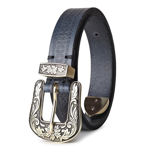 Image of 25mm Genuine Leather Waist Belt for Women - Fancy Vintage Buckle Belt For Jeans | Stylish Adjustable Party Belt For Ladies /Girls /Women | Waist Size 28-44 Inches