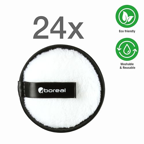 Paquete de 24 almohadillas desmaquillantes lavables de microfibra, esponjas orgánicas y limpiadoras faciales reutilizables - imagen 3