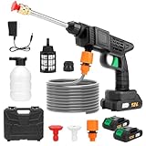 TBRFP Cordless Pressure Washer with 2 Batteries, 960PSI Portable Power Washer, 2-in-1 Nozzle, 5M Hose & Foam Cannon, High Pressure Jet Wash for Car, Patio, Garden, Bike & Outdoor Cleaning