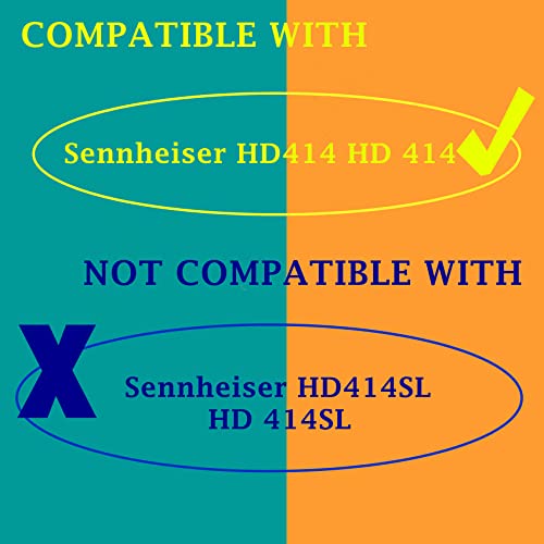Almohadillas para auriculares HD414, recambio compatible con Sennheiser HD414 (cuero sintético, color negro) miniatura 2