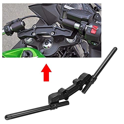 Qiilu Motorcycle Handlebars Kit, Separating Handlebar, Clip-On Adapter Plate & Handlebars Set For Kawasaki Ninja 650R Er-6F 2006-2016 #TOP1