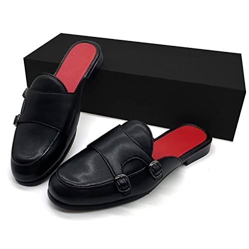 Youxiaoyou Men's Slip-On Mule Loafer Leather Backless Casual Dress Mules For Men Matte Classic Slip On Size 8.5 #TOP3