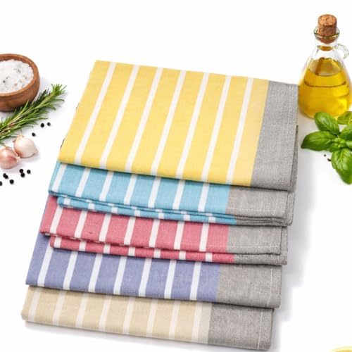 Image of Premium Hand Towels | 180 GSM Cotton Hand Towels | Hand Towel Set of 5 | Hand Towel for Gym | Soft Towels | Size 16W x 25L (Multicolor, Pack of 5)