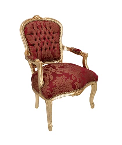 Way Home Store Poltrona Barocco Stile Francese Luigi XVI Luigi Oro e Rosso