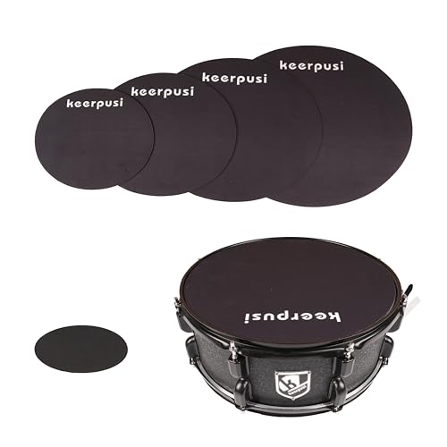 keerpusi Drum Mute Pads Set 11 Pieces With Cymbal Pad + Hi hats Set Pad, Foam Drum Silencer Pads, Fit 10”, 12”, 14”, 16\" (Drum Mute Pad Pack) - Thumbnail 2