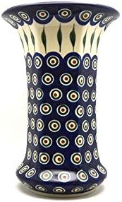 Polish Pottery Vase - Large - Peacock