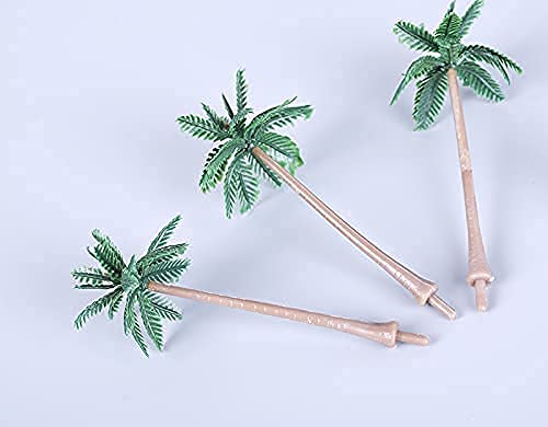 20Pcs Plastic Fake Mini Coconut Palm Tree For Crafts, Artificial Miniature Plant Pots Bonsai Craft Micro Landscape Diy Decor, Miniature Beach Accessories #TOP5