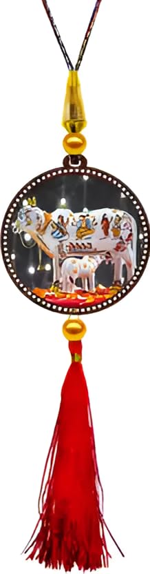 Kaamdhenu Cow Premium Car Hanging with Big/Long Hanging Threads | Car Hanging for Car Interior Decor for Good Vibes & Positivity. (Gaumata #01)-image-6