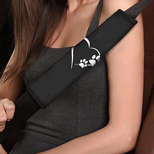 Uniceu Animal Dog Paws Lovely Heart Print Neoprene Soft Car Seatbelt Pads Protector Cover, 2 Packs, Soft Car Safety Seatbelt Strap For Kids Adults #TOP12