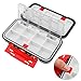 OriGlam Fishing Tackle Storage Box, Double Sided Waterproof, 16 Compartments, Fishing Lure Box Storage Containers (Black)