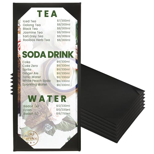 DUPDMKIN Menu Holder PU Leather Menu Covers 4.25