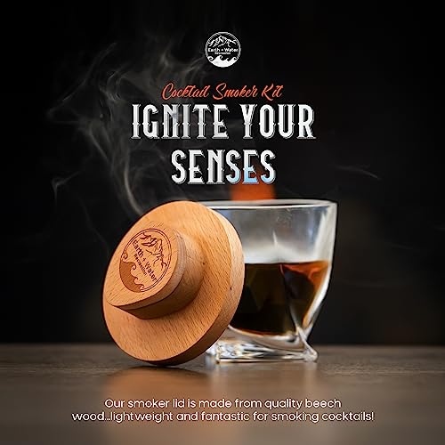 Cocktail Smoker Kit With Torch & Wood Chips, Old Fashioned Cocktail Kit, Magnetic Smoker For Old Fashioned Cocktails, Complete Drink Smoker Kit, No Butane Included - Earth + Water Recreation #TOP3