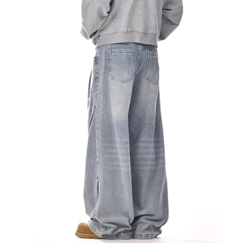 Men's Baggy Jeans Y2K Mid Rise Wide Leg Skater Denim Pants Vintage 90s Hip Hop Jeans Loose Fit Casual for Men Teen Boys2